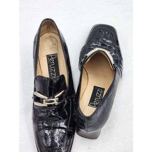 Peruzzi Shoes Women Size 6.5 37 Florence Italy Loafers Square Toe Sophistication - Picture 13 of 16